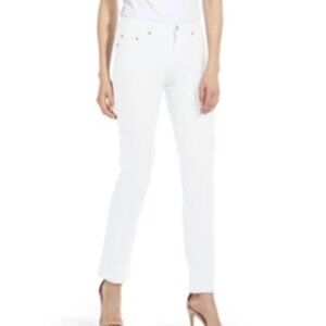FABRIZIO GIANNI STRETCH WHITE COTTON STRAIGHT LEG JEANS